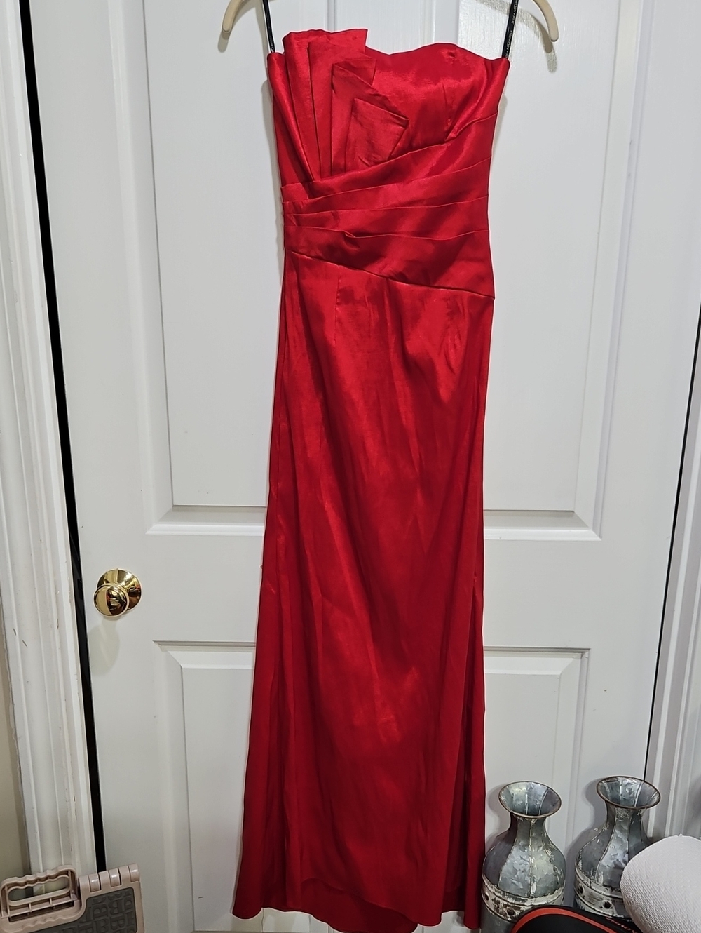 Red Jessica McClintock Strapless Dress